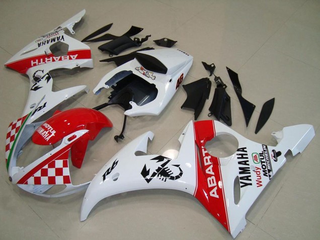 Carena Moto Yamaha YZF R6 2003-2004 - Bianco Rosso Abarth Motul