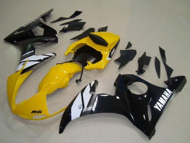 Carena Moto Yamaha YZF R6 2003-2004 - Giallo Bianco Nero Lucido