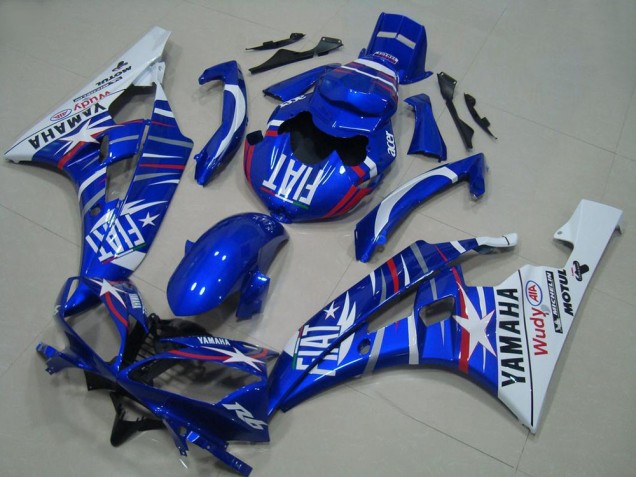 Carena Moto Yamaha YZF R6 2006-2007 - Bianco Blu Fiat Motul Michelin