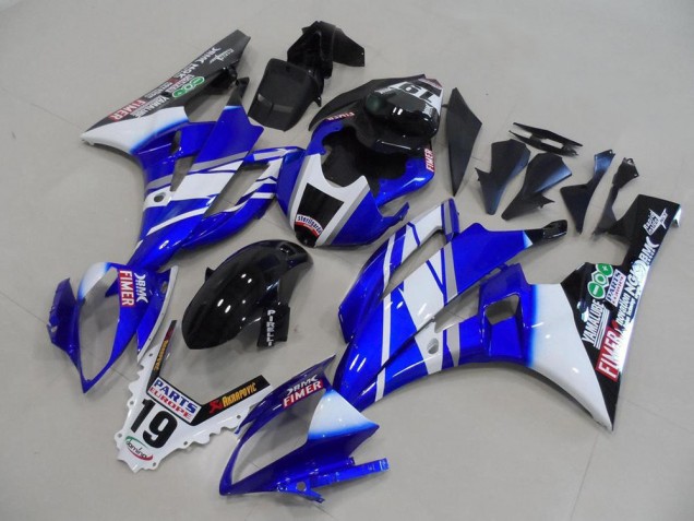 Carena Moto Yamaha YZF R6 2006-2007 - Bianco Blu Nero Lucido Fimer Yamalube