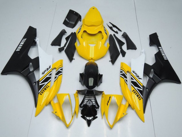 Carena Moto Yamaha YZF R6 2006-2007 - Giallo Bianco Nero OEM Stile