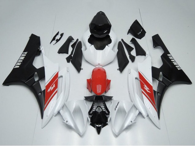 Carena Moto Yamaha YZF R6 2006-2007 - Bianco Rosso Nero Opaco
