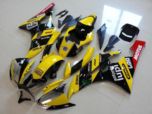 Carena Moto Yamaha YZF R6 2006-2007 - Giallo Nero Lucido Rosso Verde Motul Mostro