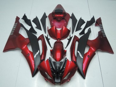 Carena Moto Yamaha YZF R6 2008-2016 - Rosso Nero Opaco