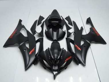 Carena Moto Yamaha YZF R6 2008-2016 - Nero Opaco Rosso Decals