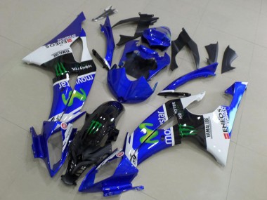 Carena Moto Yamaha YZF R6 2008-2016 - Bianco Blu Nero Lucido Verde Mostro MoviStar