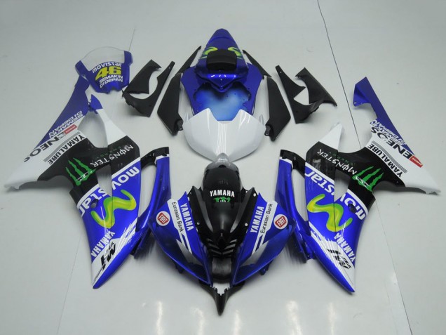 Carena Moto Yamaha YZF R6 2008-2016 - Blu Bianco Nero Lucido Verde Mostro MoviStar Yamalube ENEOS