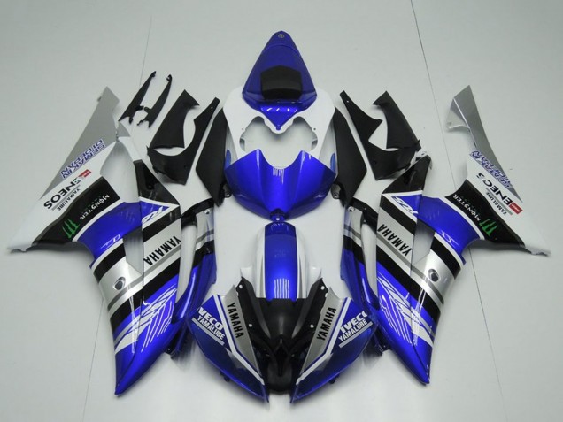 Carena Moto Yamaha YZF R6 2008-2016 - Bianco Blu Argento Nero Mostro ENEOS Yamalube Semakin Didepan