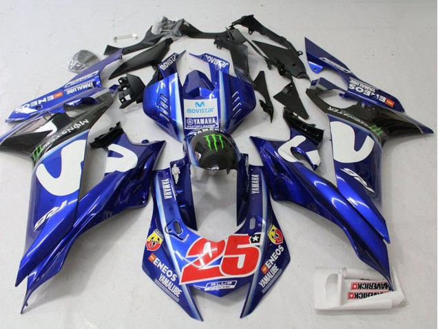 Carena Moto Yamaha YZF R6 2017-2023 - Bianco Blu Verde Mostro MoviStar