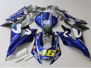 Carena Moto Yamaha YZF R6 2017-2023 - Bianco Blu Verde Mostro MoviStar