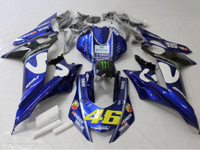 Carena Moto Yamaha YZF R6 2017-2023 - Bianco Blu Verde Mostro MoviStar