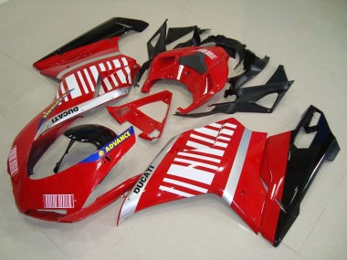 Carena Moto Ducati 848 1098 1198 2007-2014 - Argento Blu Rosso Nero Lucido