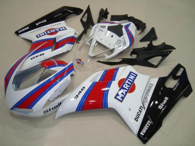 Carena Moto Ducati 848 2007-2014 - Bianco Rosso Verde Nero Lucido Martini