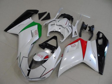 Carena Moto Ducati 848 1098 1198 2007-2014 - Lucido Bianco Rosso Verde Nero Lucido