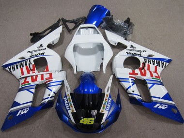 Carena Moto Yamaha YZF R6 1998-2002 - Bianco Blu Rosso Fiat Michelin Motul 46