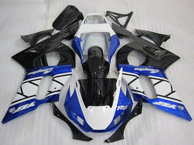 Carena Moto Yamaha YZF R6 1998-2002 - Bianco Blu Nero Lucido Champions