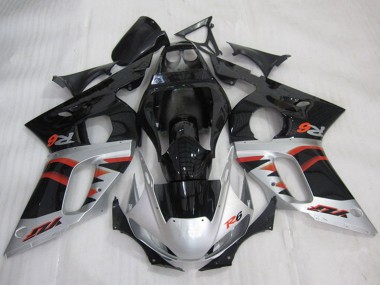Carena Moto Yamaha YZF R6 1998-2002 - Argento Rosso Nero Lucido