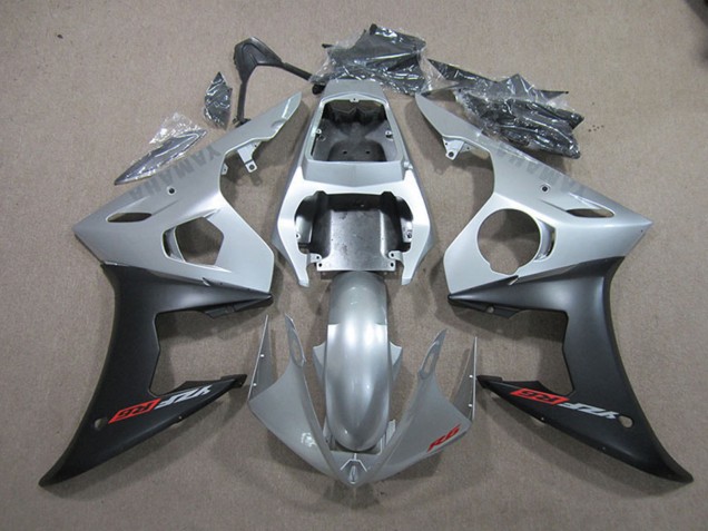 Carena Moto Yamaha YZF R6 2003-2004 - Argento Nero Opaco
