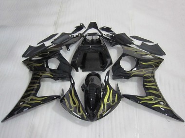 Carena Moto Yamaha YZF R6 2003-2004 - Nero Lucido Oro Fiamma