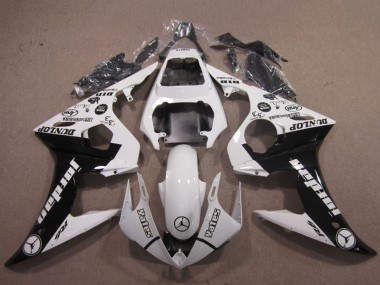 Carena Moto Yamaha YZF R6 2003-2004 - Bianco Nero Lucido Jordan Dunlop