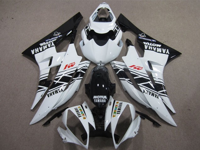 Carena Moto Yamaha YZF R6 2006-2007 - Bianco Nero Lucido Motul