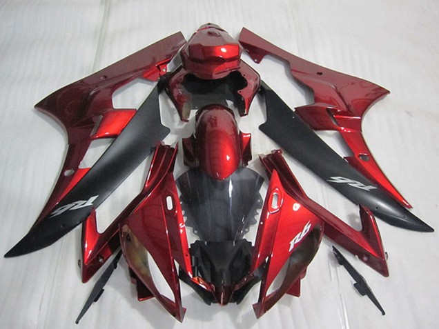 Kit Carena Moto ABS Yamaha YZF R6 2006-2007 - Rosso Nero Opaco