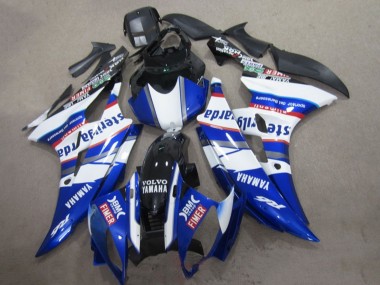 Carena Moto Yamaha YZF R6 2006-2007 - Bianco Blu Rosso Sterilgarda Volvo Fimer