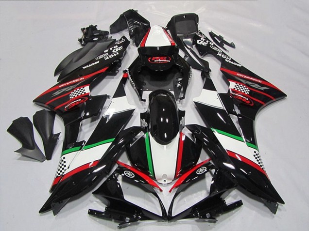 Carena Moto Yamaha YZF R6 2006-2007 - Bianco Rosso Nero Lucido Verde Motul