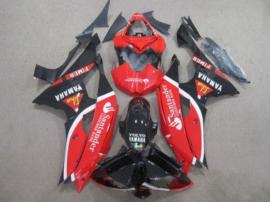 Carena Moto Yamaha YZF R6 2008-2016 - Rosso Bianco Nero Lucido Volvo Santander Fimer