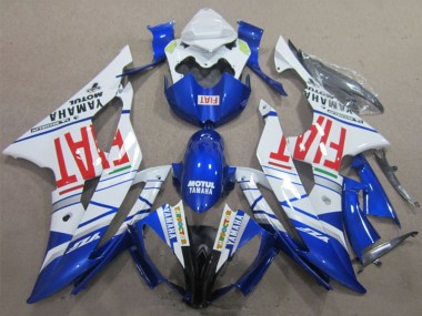 Carena Moto Yamaha YZF R6 2008-2016 - Bianco Blu Rosso Motul Fiat