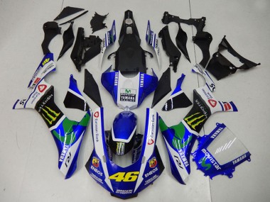 Carena Moto Yamaha YZF R1 2015-2019 - Bianco Blu Nero Verde ENEOS MoviStar Mostro 46