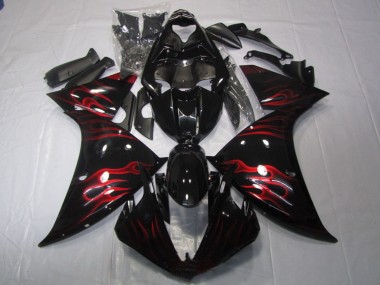 Carena Moto Yamaha YZF R1 2009-2011 - Nero Lucido Rosso Fiamma