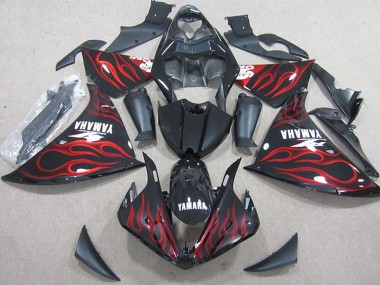 Carena Moto Yamaha YZF R1 2009-2011 - Nero Lucido Rosso Fiamma