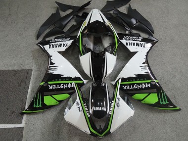 Carena Moto Yamaha YZF R1 2009-2011 - Bianco Nero Verde Mostro Semakin Didepan