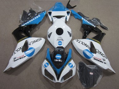 Carena Moto Honda CBR1000RR 2006-2007 - Bianco Azzurro Chiaro Nero Lucido Konica Minolta