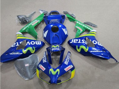 Carena Moto Honda CBR1000RR 2006-2007 - Blu Verde Giallo MoviStar Castrol