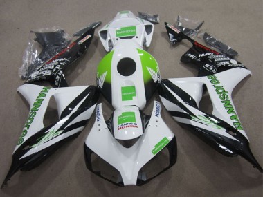 Carena Moto Honda CBR1000RR 2006-2007 - Bianco Verde Nero Lucido Hannspree