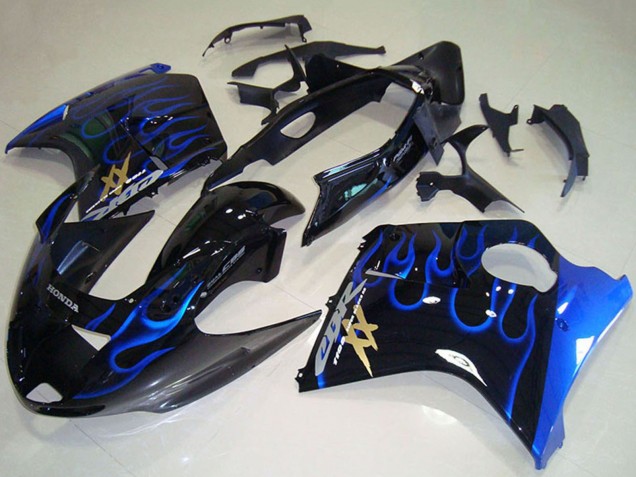 Carena Moto ABS Honda CBR1100XX Blackbird 1996-2007 - Nero Lucido Blu Fiamma