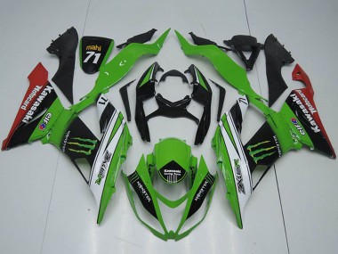 Carena Moto Kawasaki ZX6R 2013-2018 - Verde Bianco Nero Rosso Mostro