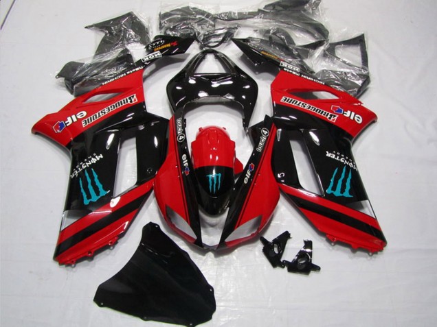 Carena Moto Kawasaki ZX6R 2007-2008 - Rosso Nero Mostro