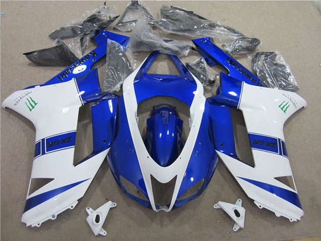 Carena Moto Kawasaki ZX6R 2007-2008 - Blu Bianco Mostro