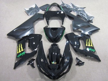 Carena Moto Kawasaki ZX6R 2005-2006 - Nero Lucido Giallo Mostro