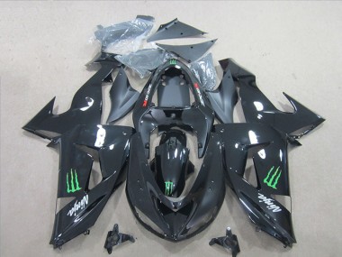 Carena Moto Kawasaki ZX10R 2006-2007 - Nero Lucido Verde Mostro