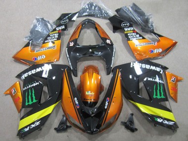Carena Moto Kawasaki ZX10R 2006-2007 - Arancia Giallo Nero Lucido Verde Mostro