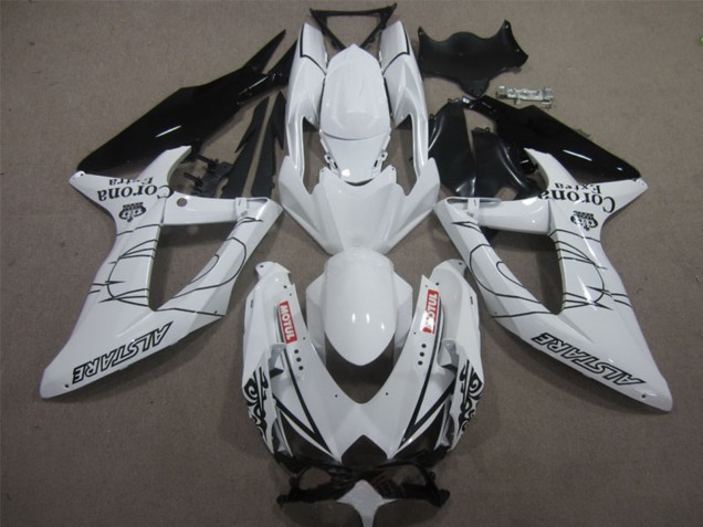 Carena Moto Suzuki GSXR 600 2008-2010 - Bianco Nero Corona Extra Motul