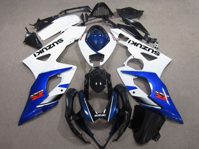 Kit Carena Moto ABS Suzuki GSXR 1000 2005-2006 - Bianco Blu Nero Lucido