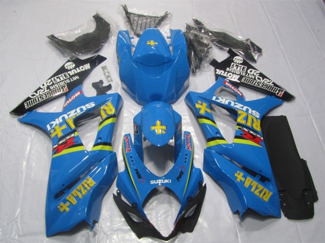 Kit Carena Moto ABS Suzuki GSXR 1000 2007-2008 - Blu Oro Nero Rizla
