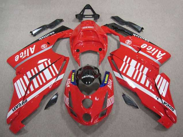 Carena Moto Ducati 749 999 2005-2006 - Rosso Bianco Nero Lucido Alice Sandisk